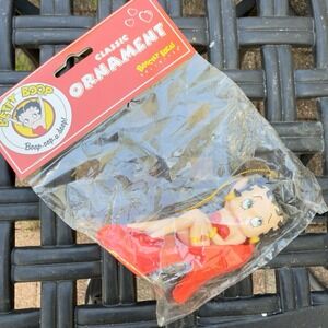 Vtg Betty Boop Classic Resin Ornament Red Shoe NIP 2000 Christmas Holiday Decor